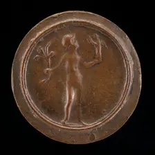 Figure Holding Victory and Branch [reverse], c. 1500/1525. Creator: Unknown