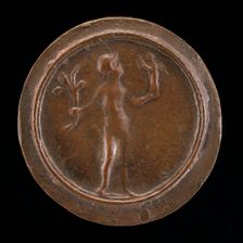 Figure Holding Victory and Branch [reverse], c. 1500/1525. Creator: Unknown
