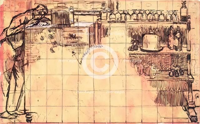 Figure in a Bar Parlour, 1925-1942. Creator: Walter Richard Sickert.