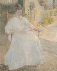 Figure in Sunlight (Artist's Wife), ca. 1890-1900. Creator: John Henry Twachtman