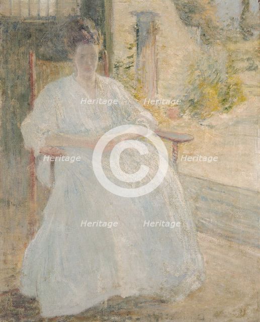Figure in Sunlight (Artist's Wife), ca. 1890-1900. Creator: John Henry Twachtman.