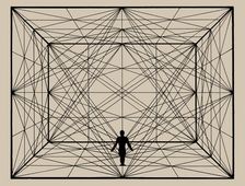 Figure in Space with Plane Geometry and spatial Delineations, 1924-1925. Creator: Schlemmer, Oskar (1888-1943)