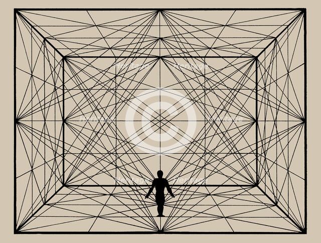 Figure in Space with Plane Geometry and spatial Delineations, 1924-1925. Creator: Schlemmer, Oskar (1888-1943).