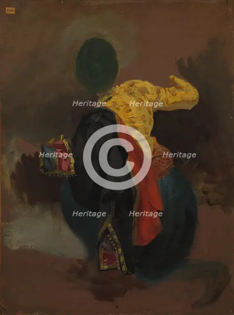 Figure in Turkish Costume, c. 1856-1863. Creator: Eugène Delacroix (French, 1798-1863), attributed to.