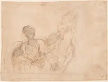 Figure Leading a Horse. Creator: Stefano della Bella