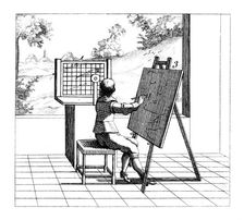 Figure practising perspective drawing, 1639