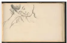 Figure Resting Head on Hand, c. 1889. Creator: Paul Cezanne