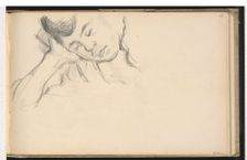 Figure Resting Head on Hand, c. 1889. Creator: Paul Cezanne