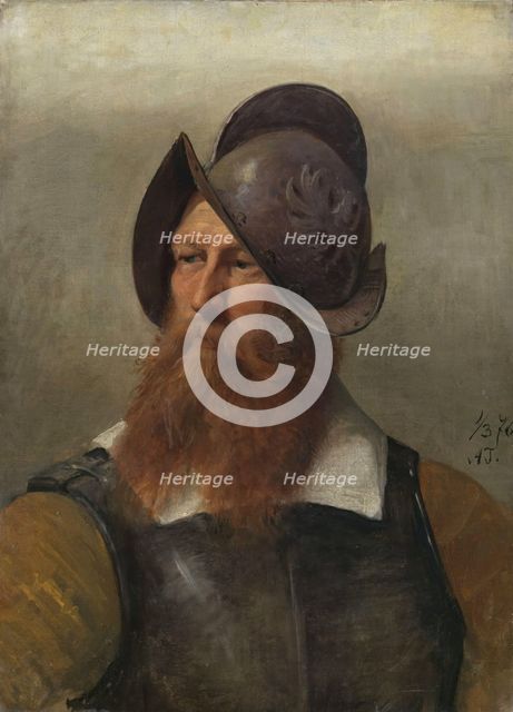 Figure Study for Christian IV founding Christiania, 1876. Creator: Adolph Tidemand.