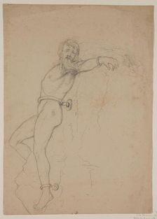 Figure Study for Prometheus, 1846 or 1847. Creator: Thomas Cole