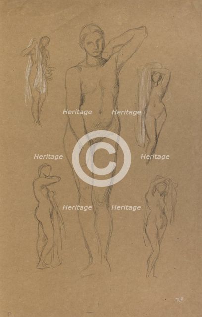 Figure studies, possibly for 'Arcadia', c1860s. Creator: George Frederick Watts.