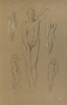 Figure studies, possibly for Arcadia c1860s. Creator: George Frederick Watts