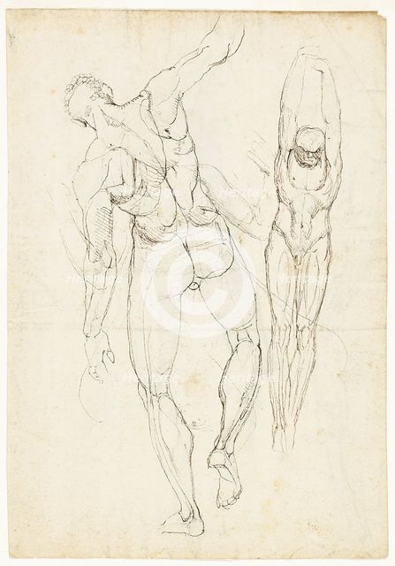 Figure Studies (recto and verso), c. 1800. Creator: Henry Fuseli.