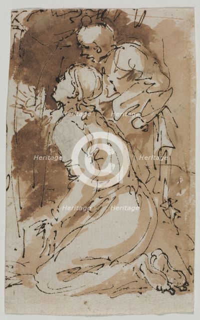 Figure Studies (recto), c. 1640-1649. Creator: Salvator Rosa (Italian, 1615-1673).