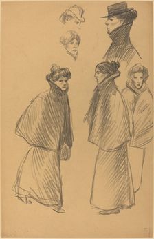 Figure Studies [recto], late 19th-early 20th century. Creator: Theophile Alexandre Steinlen