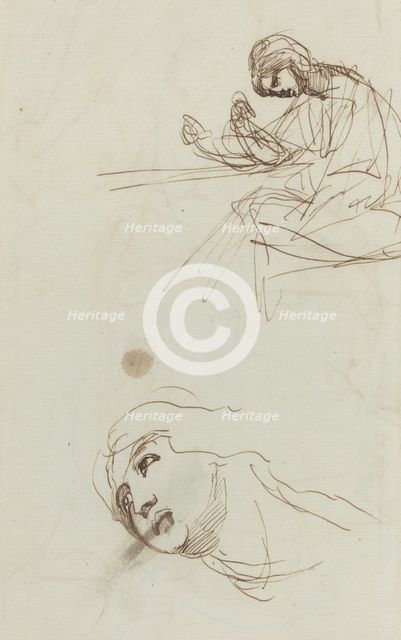 Figure Studies [verso], 1780s. Creator: George Romney.