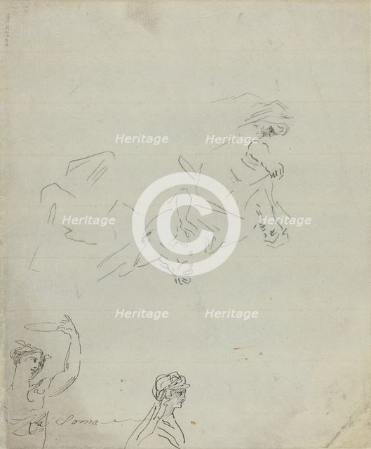 Figure Studies [verso]. Creator: Giovanni Battista Cipriani.