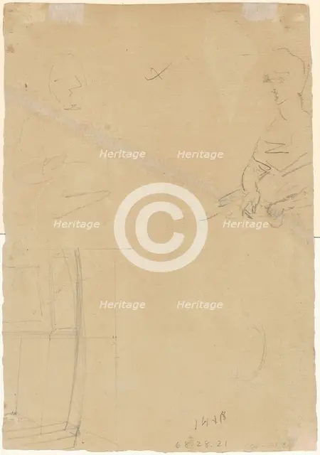 Figure Studies [verso], c. 1815. Creator: Thomas Sully.