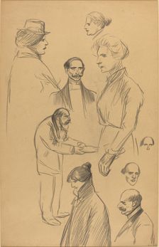 Figure Studies [verso], late 19th-early 20th century. Creator: Theophile Alexandre Steinlen