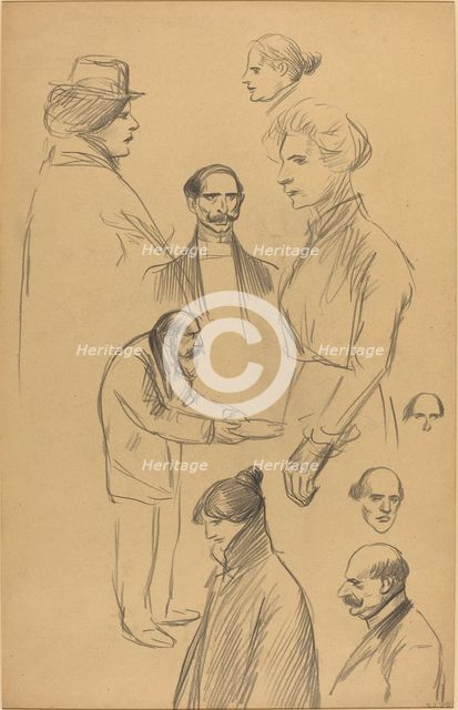 Figure Studies [verso], late 19th-early 20th century. Creator: Theophile Alexandre Steinlen.