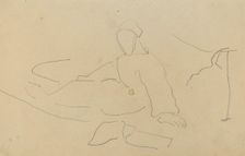 Figure Seated on the Ground [recto], 1884-1888. Creator: Paul Gauguin