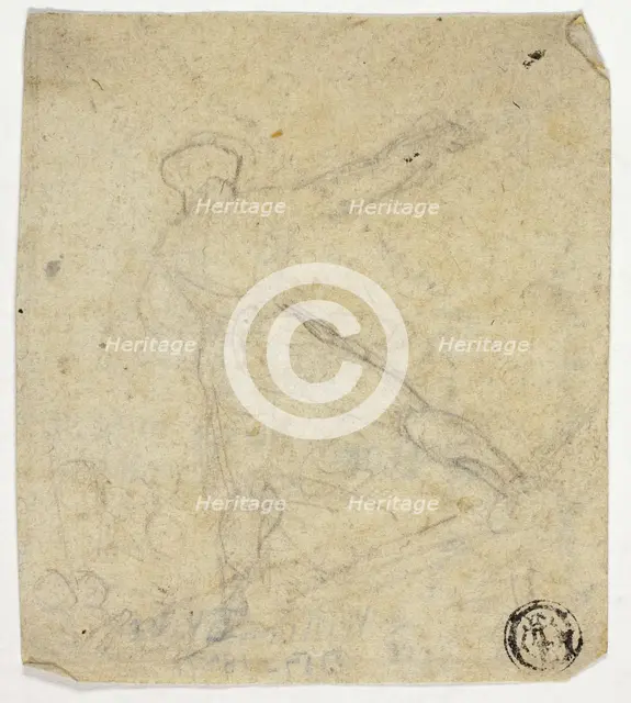 Figure Seen from the Back, with Outstretched Arm, c. 1800. Creator: William Blake.