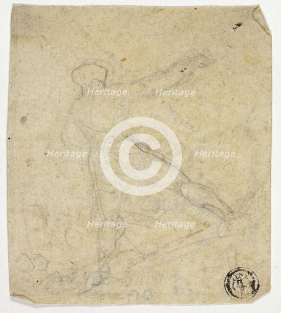 Figure Seen from the Back, with Outstretched Arm, c. 1800. Creator: William Blake.