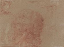 Figure Sketches and a Copy After a Sculpted Head [verso], c. 1715/1716. Creator: Jean-Antoine Watteau