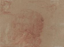 Figure Sketches and a Copy After a Sculpted Head [verso], c. 1715/1716. Creator: Jean-Antoine Watteau