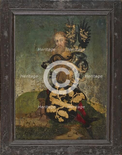Figure with Coat-of-arms (verso), 1487. Creator: Wolfgang Beurer.