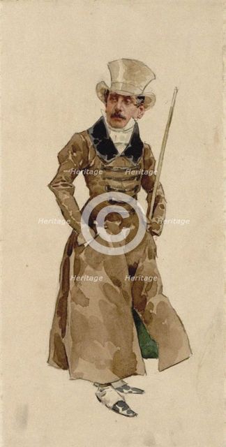 Figure with face of Giacomo Puccini, 1896.