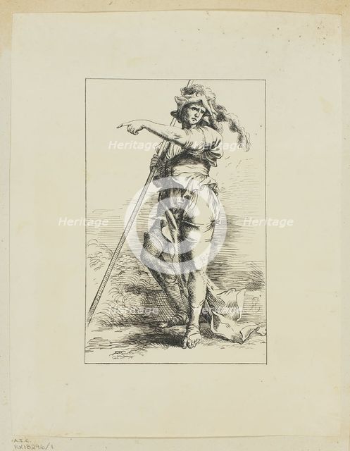 Figure with Staff Pointing, n.d. Creator: Unknown.