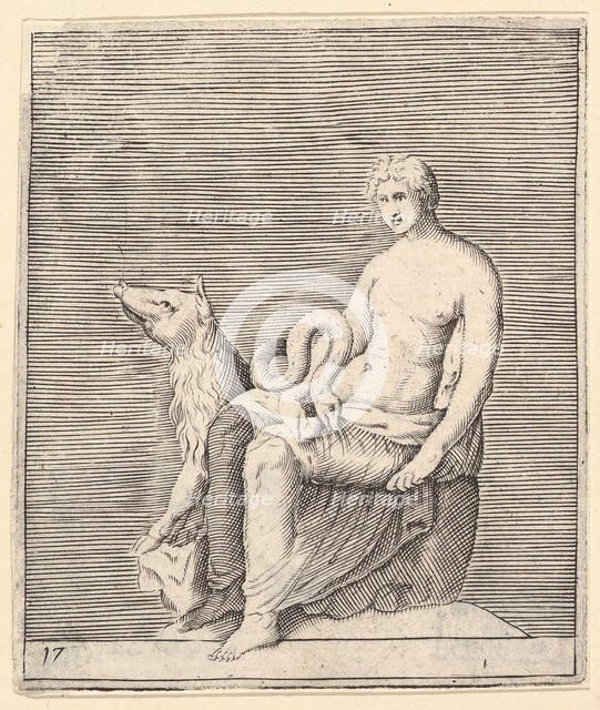 Figure with Pig and Serpent, published ca. 1599-1622. Creator: Unknown.