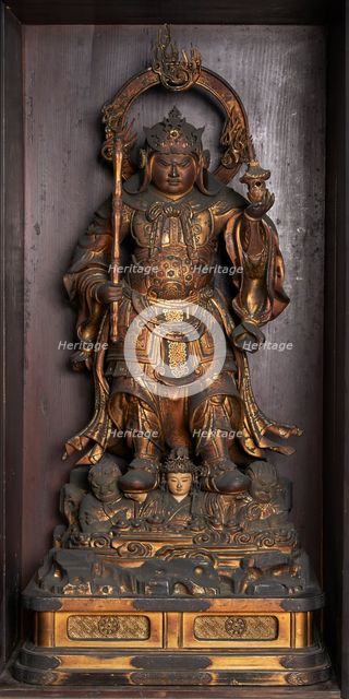 Figure: within a closed shrine, Edo period, late 17th century. Creator: Unknown.