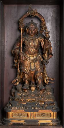 Figure: within a closed shrine, Edo period, late 17th century. Creator: Unknown