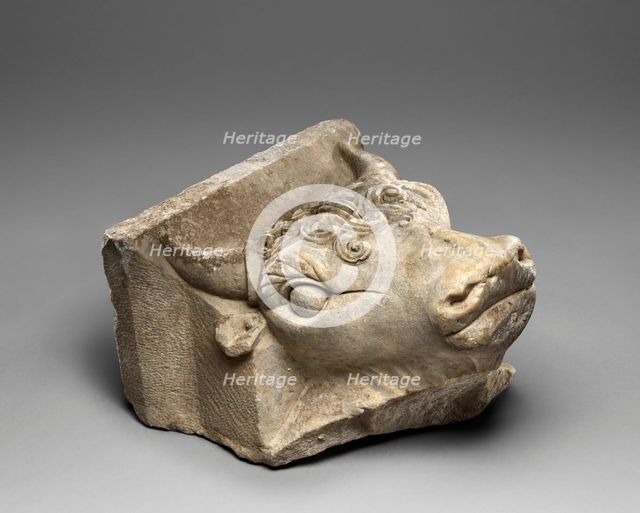 Figured Capital with Bull's Head, about A.D. 180. Creator: Unknown.