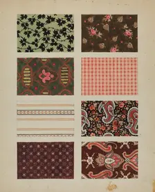 Figured Material from Quilt, c. 1936. Creator: Dorothy Posten