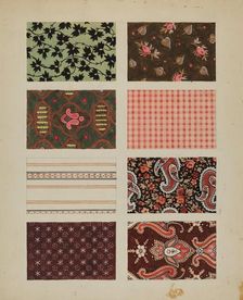 Figured Material from Quilt, c. 1936. Creator: Dorothy Posten