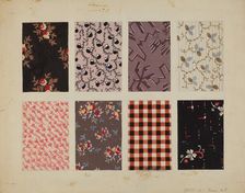 Figured Material from Quilt, c. 1936. Creator: Dorothy Posten