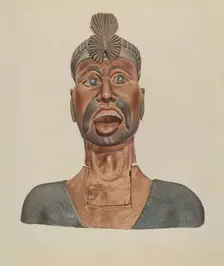 Figurehead: Turk's Head, c. 1937. Creator: Henry Murphy