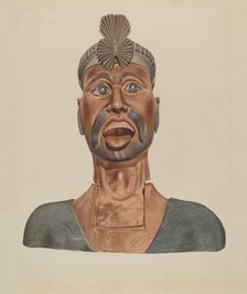 Figurehead: Turk's Head, c. 1937. Creator: Henry Murphy