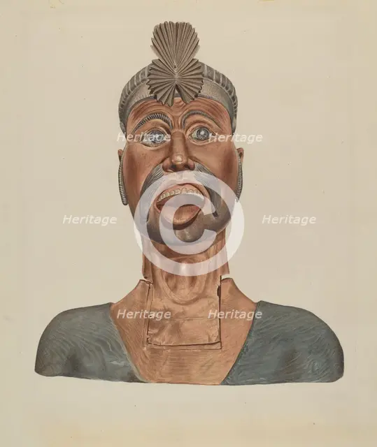 Figurehead: Turk's Head, c. 1937. Creator: Henry Murphy.