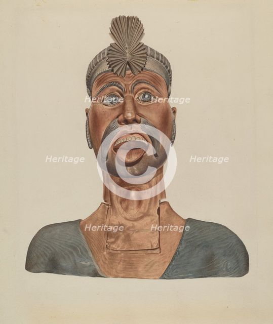 Figurehead: Turk's Head, c. 1937. Creator: Henry Murphy.