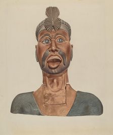 Figurehead: Turk's Head, c. 1937. Creator: Henry Murphy