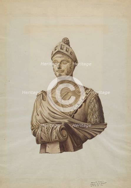 Figurehead: Warrior, c. 1938. Creator: Mary E Humes.