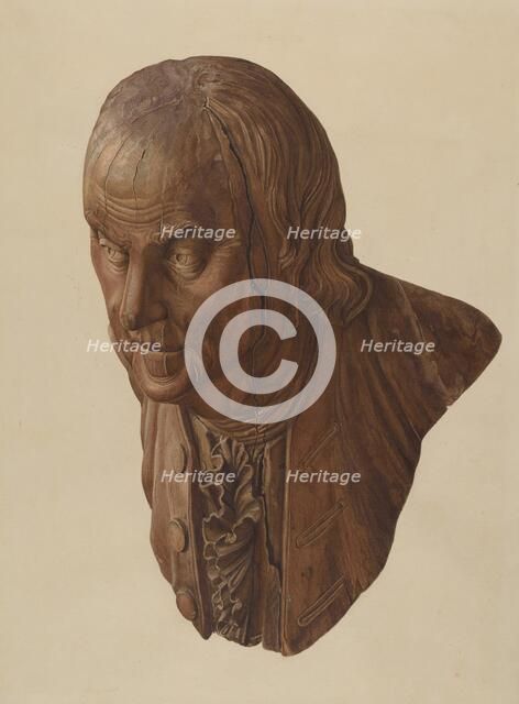 Figurehead: Benjamin Franklin, 1935/1942. Creator: Unknown.