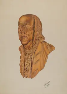 Figurehead: Benjamin Franklin, 1937. Creator: Lawrence Flynn