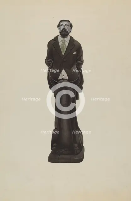 Figurehead: "Brooks Walker", c. 1938. Creator: F. W. Powell.
