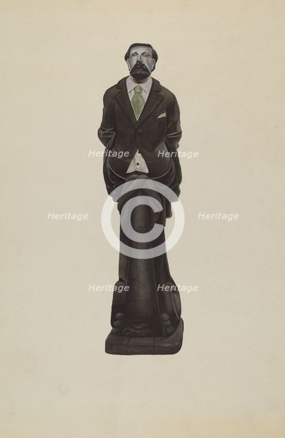 Figurehead: "Brooks Walker", c. 1938. Creator: F. W. Powell.