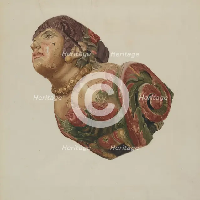 Figurehead, c. 1936. Creator: Helen E. Gilman.